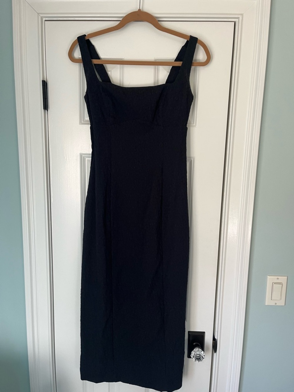 Abercrombie & Fitch Black Square-Neck Midi Dress Size Small